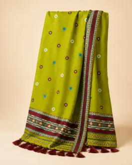 Parrot Green Kazhiranga Cotton Saree #ECH2602