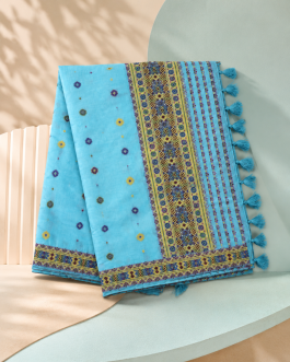 Turquoise blue  Kazhiranga Cotton #ECH2601