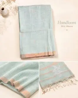Mint jute jamdhani Saree